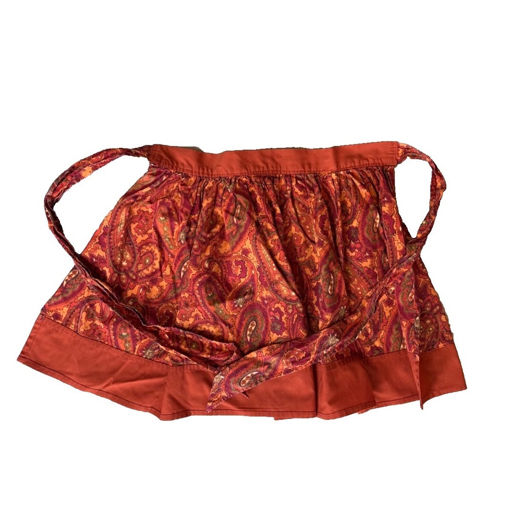 Vintage VHY Hawaiian Textiles Paisley 1960's Half Apron Rare, Darling!